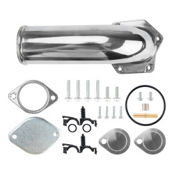 2008-2010 Ford 6.4L Powerstroke EGR Valve & Cooler Delete Kit with Intake Elbow (Silver) for F250 F350 F450 F550