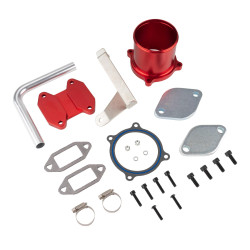 2007-2009 Dodge Ram 6.7L Cummins EGR Valve & Cooler Delete Kit with Throttle Valve (Red) for 2500 3500