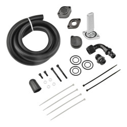 6.7L Powerstroke CCV PCV Reroute/Delete Kit w/Catch Can (Enhanced, Black) for 2011-2025 Ford F250 F350 F450 F550｜Vigor Diesel