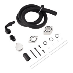 6.7L Powerstroke CCV PCV Reroute/Delete Kit (Enhanced, Silver) for 2011-2025 Ford F250 F350 F450 F550 Crank Vent｜Vigor Diesel