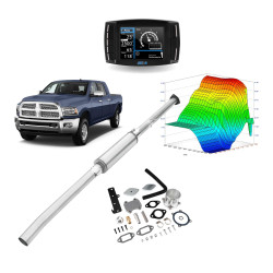 4" DPF/EGR/DEF Delete 2013-2018 6.7L Cummins Delete Kit, Mini Maxx V2+4" Race Pipe W/Muffler+EGR(Silver) All-in-One Kit