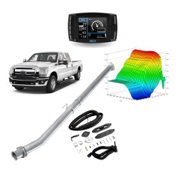 4" DPF/EGR/DEF Delete 2015-2016 6.7L Powerstroke Delete Kit, Mini Maxx V2+4" Race Pipe+EGR(Upgraded, Black) All-in-One Kit