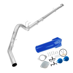 4" DPF/EGR Delete 2008-2010 6.4L Powerstroke EGR Delete Kit(Blue) and 4" Dp-Back Exhaust