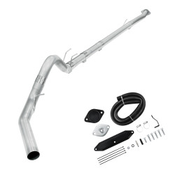 4" DPF/EGR Delete 2011-2014 6.7L Powerstroke EGR Delete Kit(Normal, Black) and 4" Dp-Back Exhaust