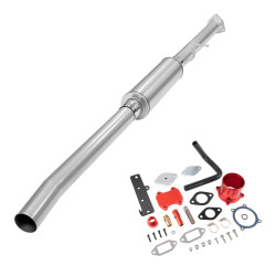 4" DPF/EGR Delete 2013-2018 6.7L Cummins EGR Delete Kit(Red) and 4" Race Pipe W/Muffler