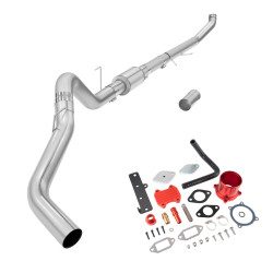 5" DPF/EGR Delete 2013-2018 6.7L Cummins EGR Delete Kit(Red) and 5" Turbo-Back Exhaust W/Muffler