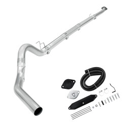 5" DPF/EGR Delete 2017-2019 6.7L Powerstroke EGR Delete Kit(Normal, Black) and 5" Dp-Back Exhaust