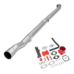 4" DPF/EGR Delete 2022-2024 6.7L Cummins EGR Delete Kit(Red) and 4" Race Pipe