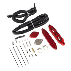 2015-2016 Ford 6.7L Powerstroke EGR Valve & Cooler Delete Kit (Upgraded, Red) for F250 F350 F450 F550