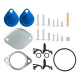 2008-2010 Ford 6.4L Powerstroke EGR Valve & Cooler Delete Kit with Intake Elbow (Blue) for F250 F350 F450 F550 8